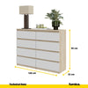 GABRIEL - Komoda se 8 šuplíky - Skříň na oblečení do ložnice - Sonoma dub / bílá H92cm Š120cm D33cm