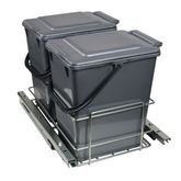 Vysunovací odpadkový koš do kuchyně s tlumeným zavíráním, 2 x 10L - skříňka 400mm.