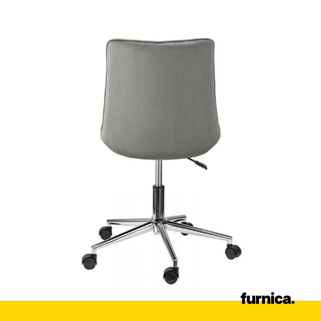 EDMONDO - Kancelářská židle s potahem z potištěného sametu s výplní - šedá barva s chromovými nohami