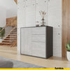 CAMILLE - Skříň s dvěma dveřmi a dvěma šuplíky s otevíráním stisknutím - antracit / beton H74cm W80cm D36cm