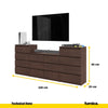 GABRIEL - Komoda se 14 šuplíky (4+6+4) - Skříň na oblečení do ložnice - úložný prostor - Wenge - V92cm Š220cm H33cm