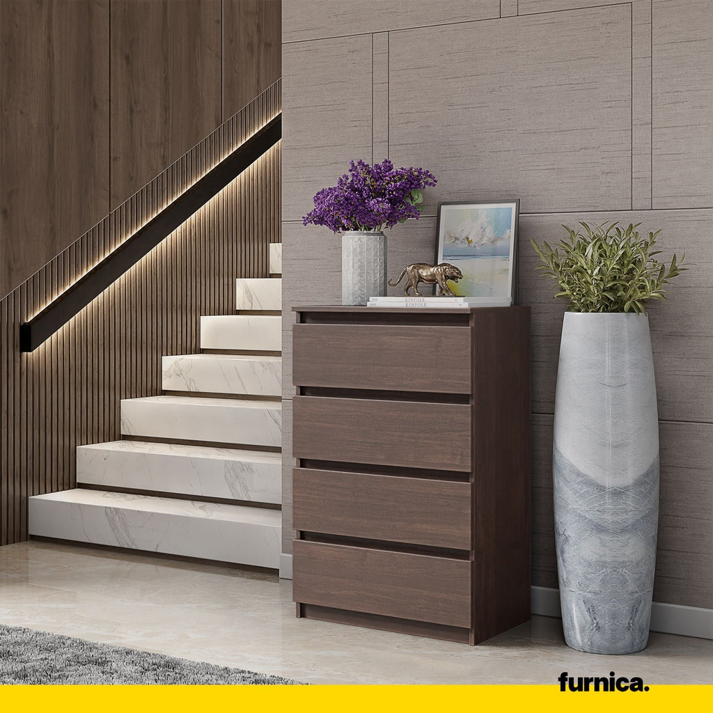 GABRIEL - Komoda se 4 šuplíky - Skříň na oblečení do ložnice - Wenge - V92cm Š60cm H33cm