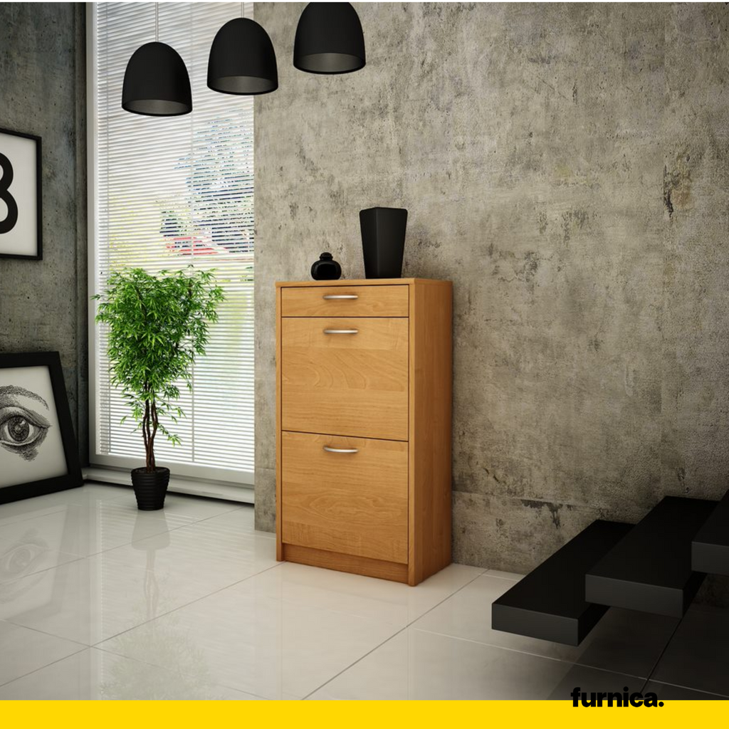 JULIA - Botník na boty s 1 šuplíkem a 2 úložnými patry - Olše V92cm Š50cm H28cm