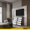 GABRIEL - Komoda se 8 šuplíky - Skříň na oblečení do ložnice - Sideboard - Wenge / Bílý matný - V92cm Š120cm H33cm