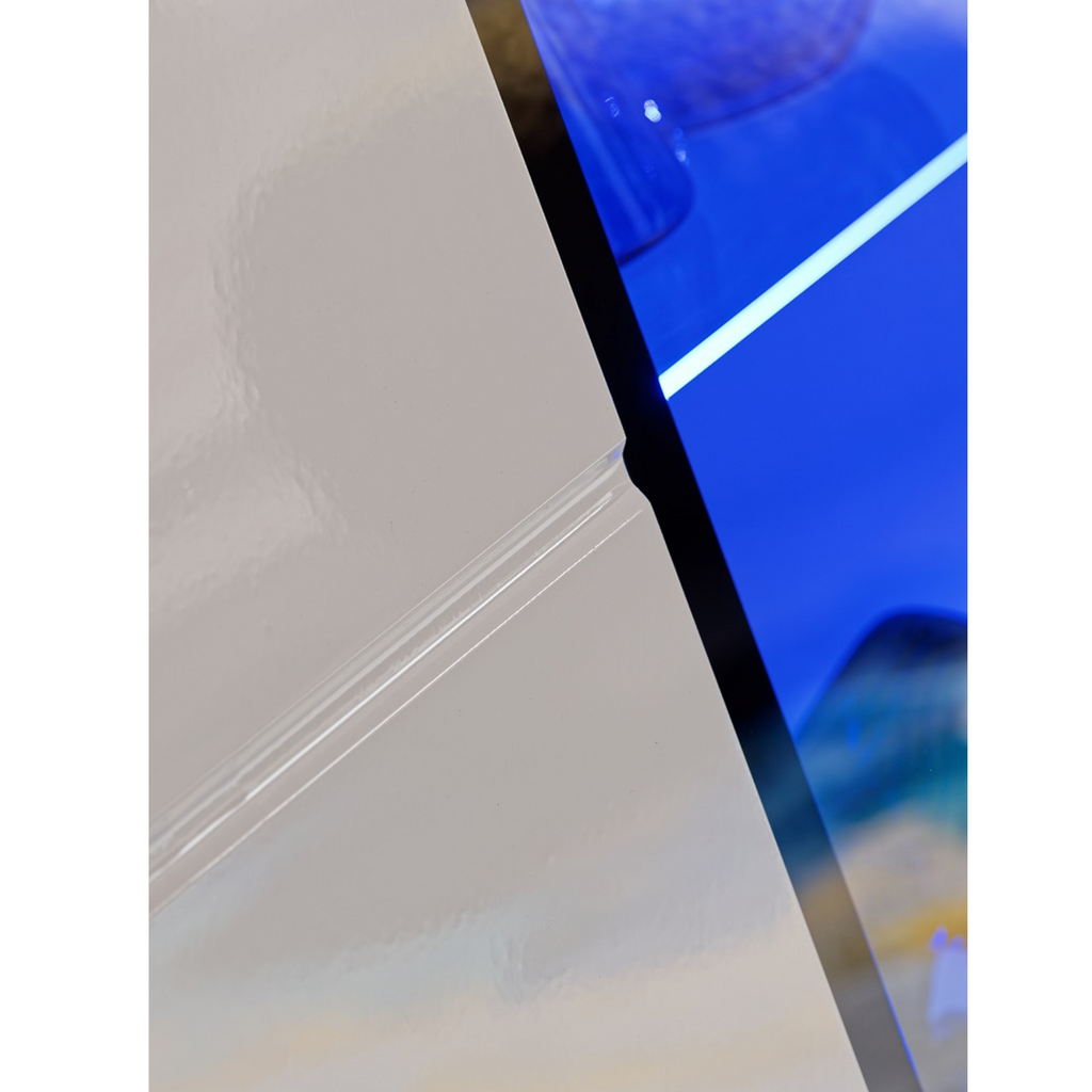 Stěnná jednotka LAUREN II - sada nábytku do obývacího pokoje - bílý mat / bílý lesk