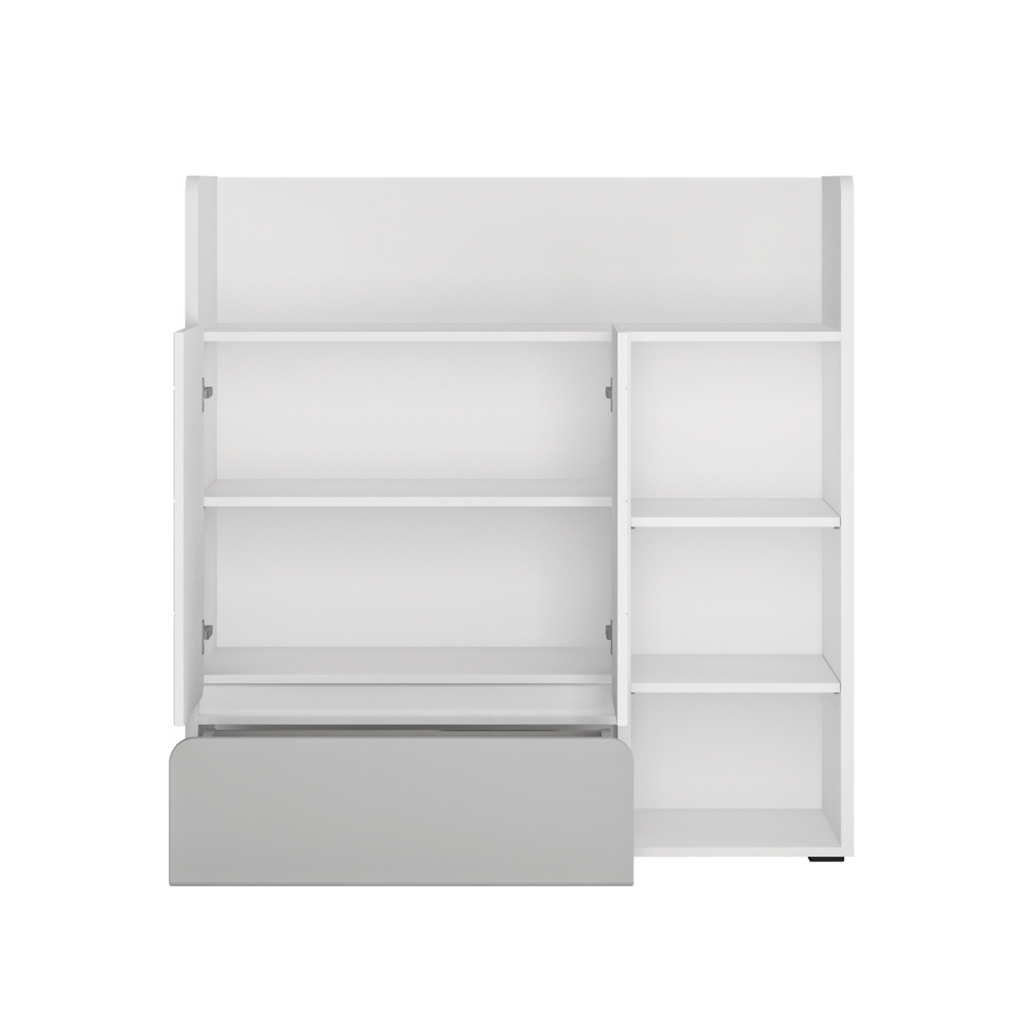 ALBI - Sada nábytku do dětského pokoje - bílý mat / chladně šedý lesk