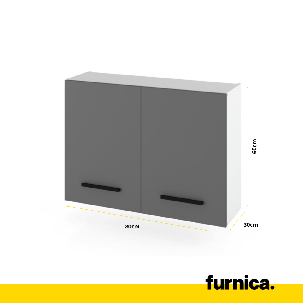 RENO - Kuchyňská sestava - Wotan dub / bílý matný s pracovní deskou - 8 jednotek - 260 cm