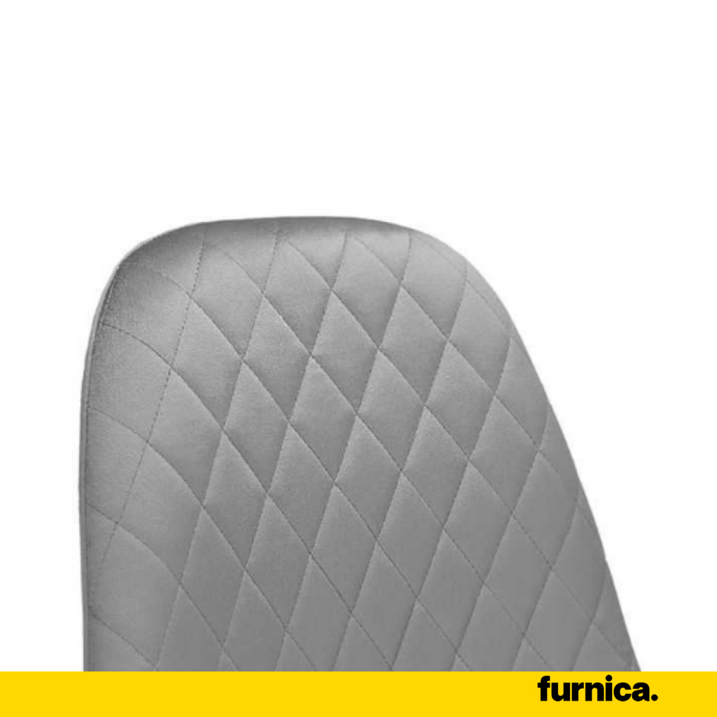 GIUSSEPPE - Potahovaná židlička do jídelny / kanceláře z potaženého sametu s dřevěnými nohami - šedá