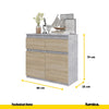 NOAH - Komoda se 2 šuplíky a 2 dveřmi - Skříň na uložení oblečení do ložnice - Beton / Sonoma dub - Výška 75 cm, šířka 80 cm, hloubka 35 cm.