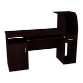 ROBIN - Počítačový stůl s 1 šuplíkem a 1 dveřmi a výsuvnou klávesnicí - Wenge H112cm W150cm D50cm