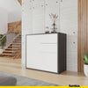CAMILLE - Skříň s dvěma dveřmi a dvěma šuplíky s funkcí push to open - antracit / bílá matná, výška 74 cm, šířka 80 cm, hloubka 36 cm.