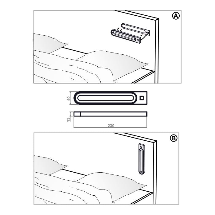 2 ložnice LED lampy s USB + napájecím zdrojem (F01)