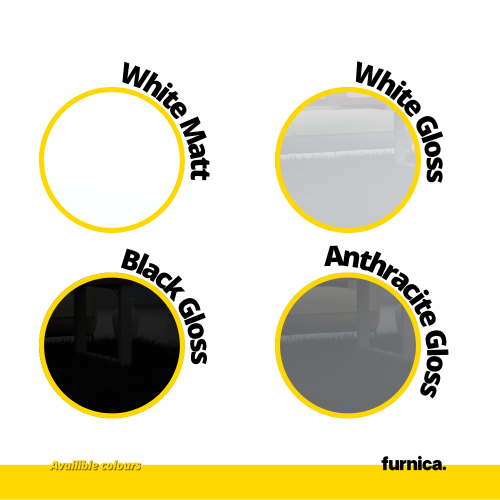 NICOLE - TV skříňka s širokými dveřmi H38cm W140cm D35cm - bílý matný