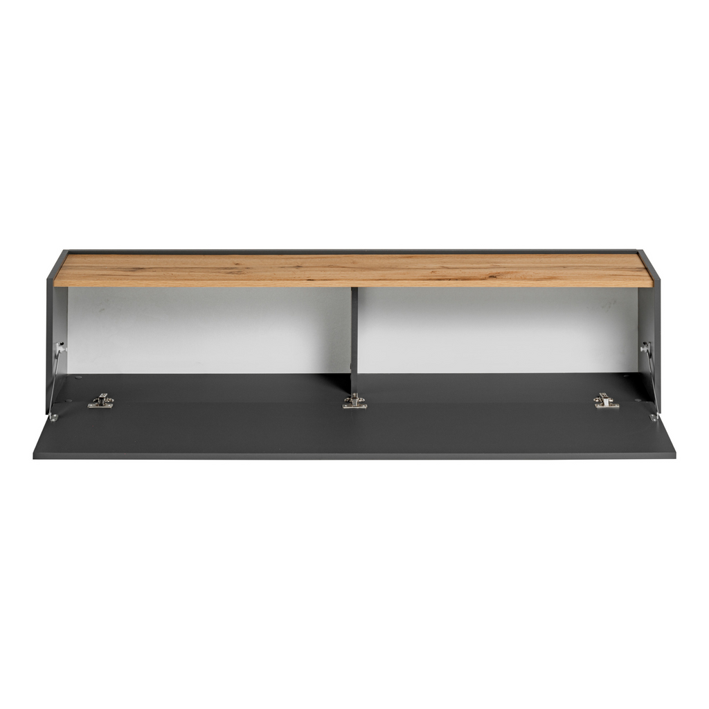 CARLO II - Sada nábytku do obývacího pokoje - antracitově šedá / Wotan dub