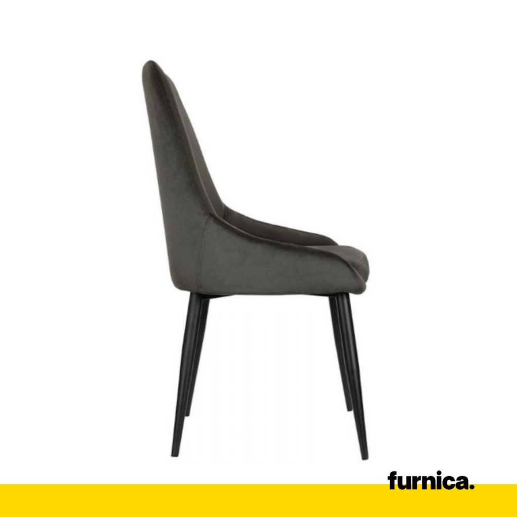 ALFREDO - Odolná židlička do jídelny / kanceláře s černými kovovými nohami - černá