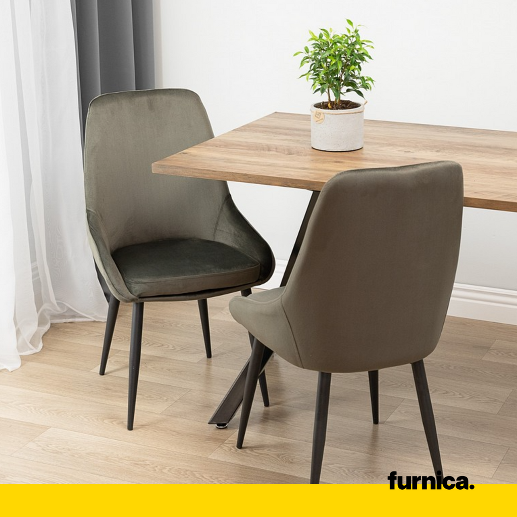 ALFREDO - Odolná židlička do jídelny / kanceláře s černými kovovými nohami - černá