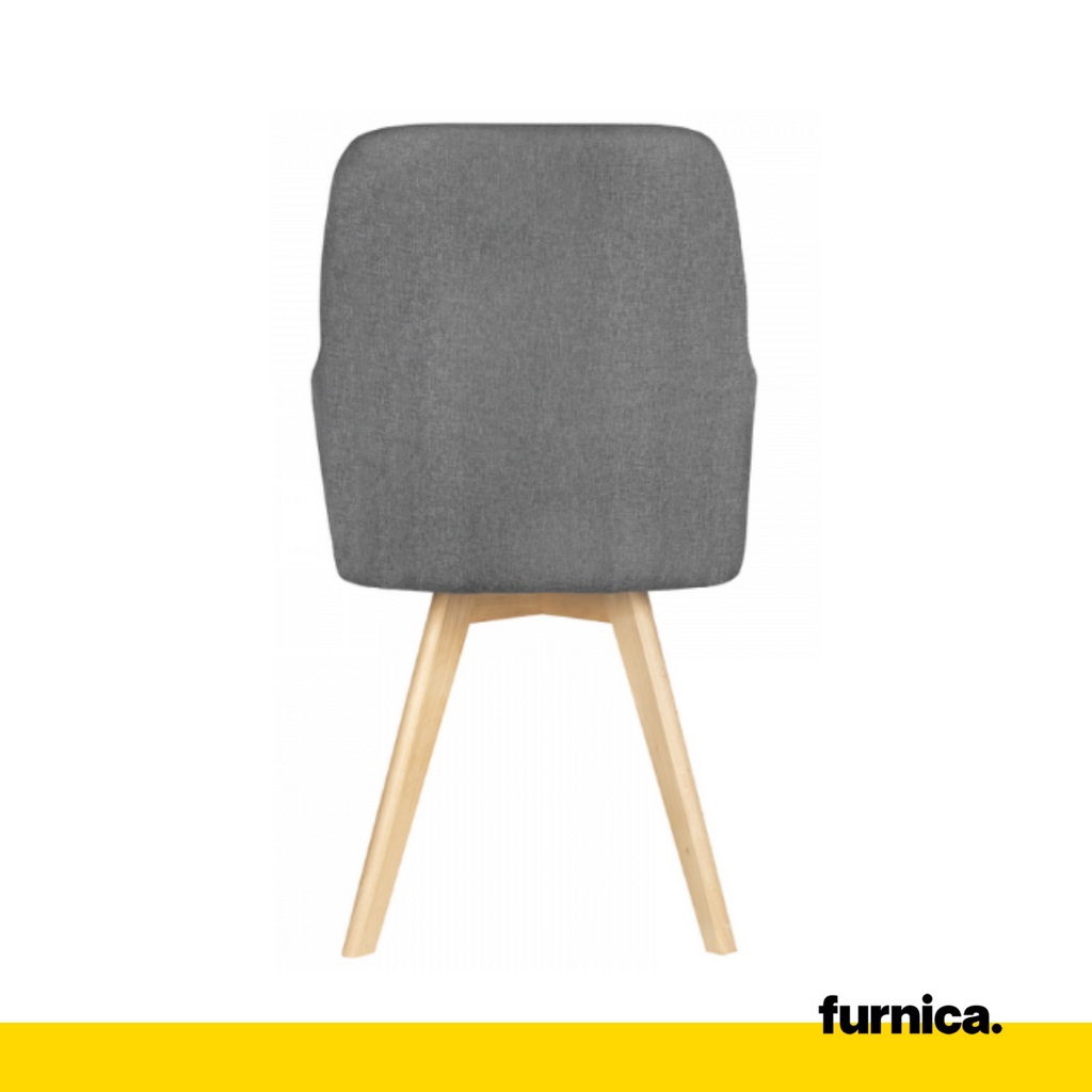 ALBERTO - Odolná látková jídelní / kancelářská židle s dřevěnými nohami - tmavě šedá
