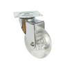 Kolečko nábytku s montážní deskou - průhledné - chrom - Ø7,5 cm
