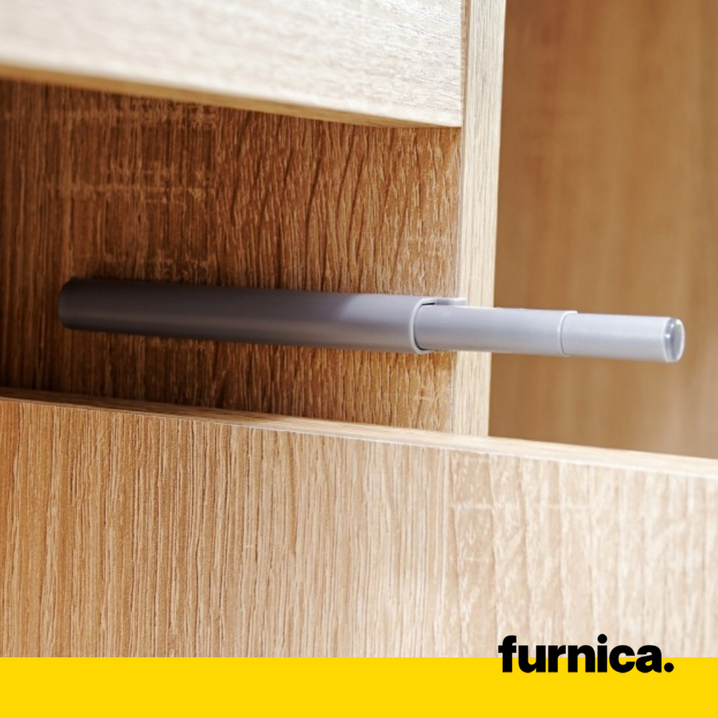 CUBA - Počítačový stůl s 6 šuplíky s push to open mechanismem a výsuvnou klávesnicí H78cm W130cm D50cm - Sonoma dub / bílá