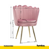 LUIGI - Kviltovaná sametová židle s zlatými chromovanými nohami - růžová