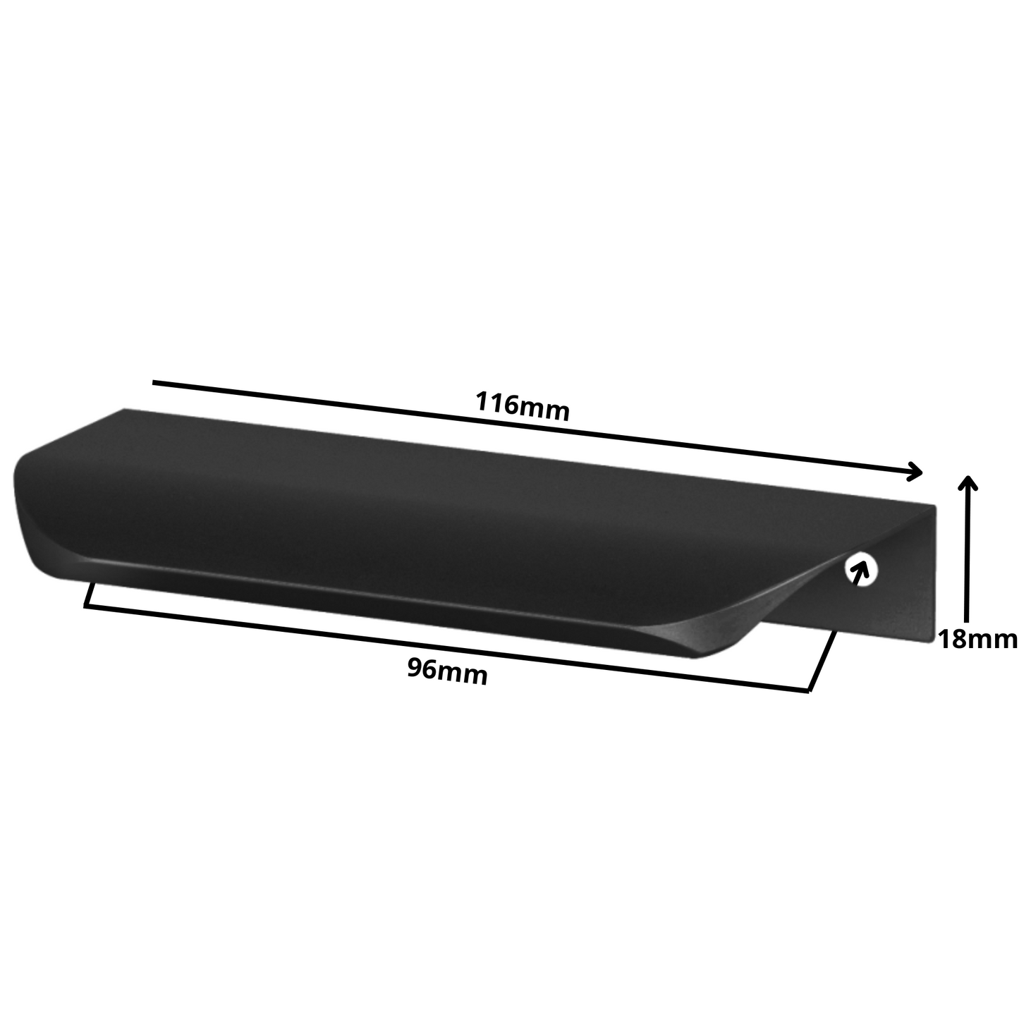 Profilová rukojeť Edge Grip UA02 96 mm (celková délka 116 mm) - matná černá