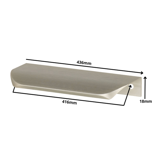 Hranový úchytný profil UA02 416 mm (celková délka 436 mm) - kartáčovaná nerezová ocel