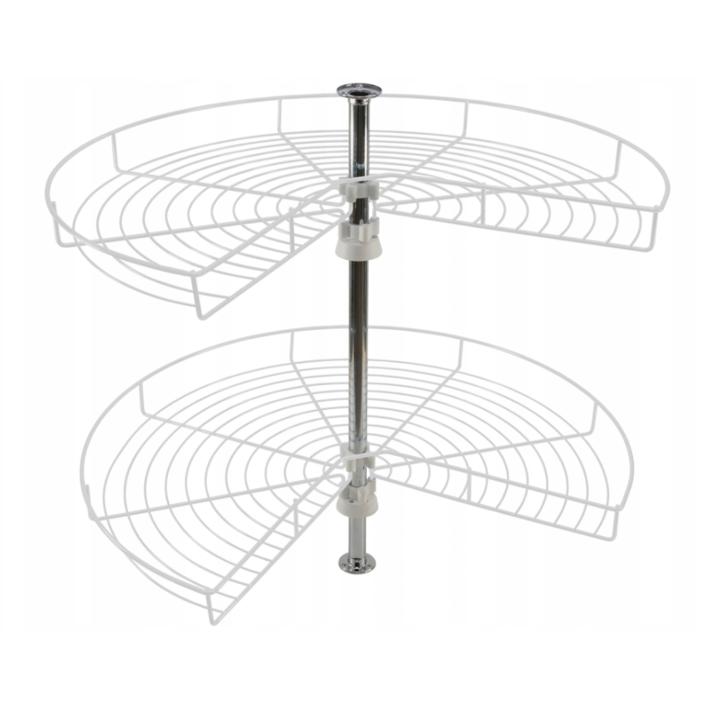 2 patrové rohové otočné koše 3/4 - 600 mm - bílé