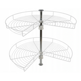 2 patrové rohové otočné koše 3/4 - 600 mm - bílé