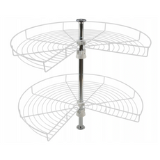 2 patrové rohové otočné koše 3/4 - 690 mm - bílé