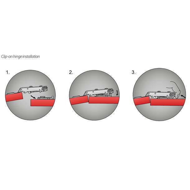 +30º Soft-Close pantový zámek, H2 montážní deska, skloněné dveře