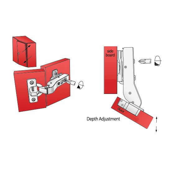 +30º Soft-Close pantový zámek, H2 montážní deska, skloněné dveře