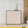 CAMILLE - Skříň s dvěma dveřmi a dvěma šuplíky s funkcí push to open - antracit / pískově béžová H74cm W80cm D36cm