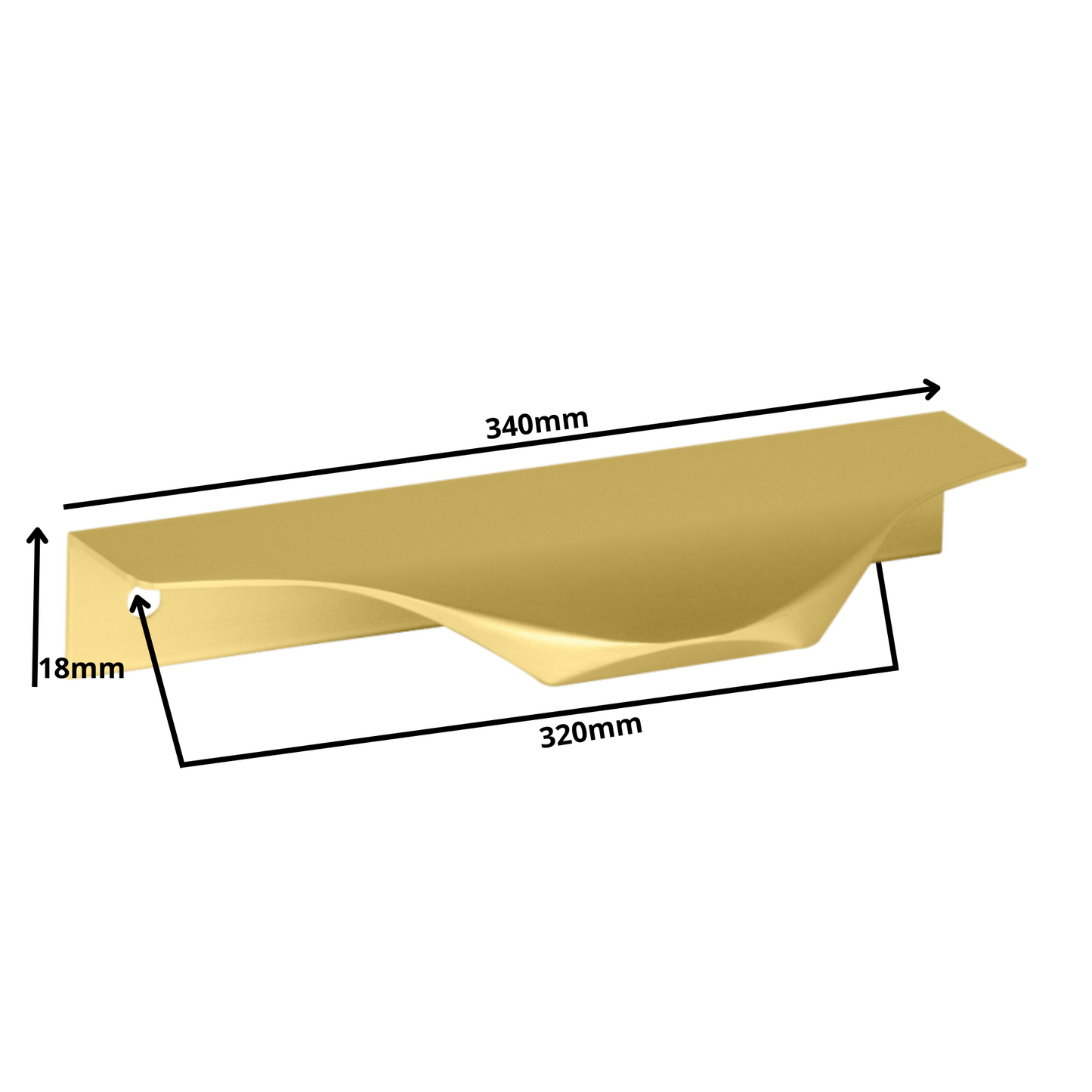 Profilová rukojeť Edge Grip UA04 320 mm (celková délka 340 mm) - zlatá