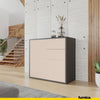 CAMILLE - Skříň s dvěma dveřmi a dvěma šuplíky s funkcí push to open - antracit / pískově béžová H74cm W80cm D36cm