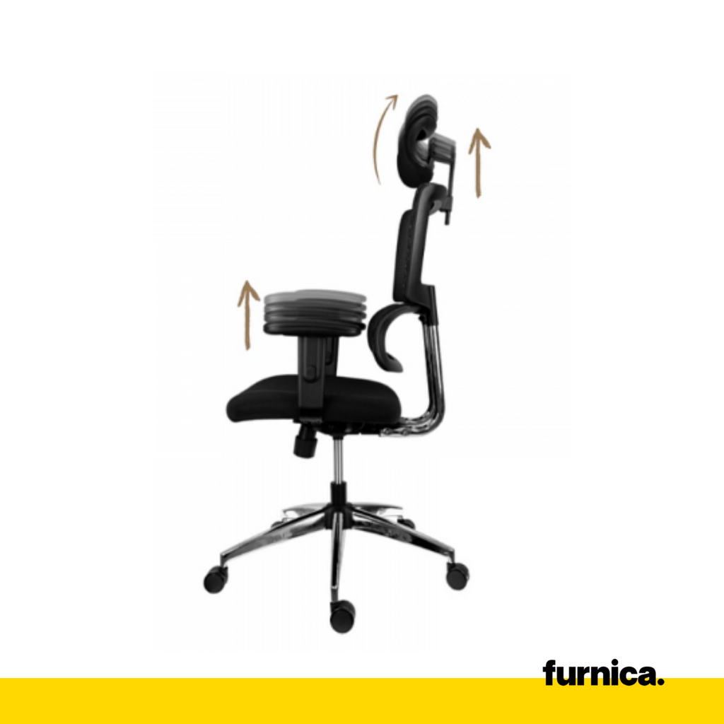 FILIPPO I - Kancelářská židle potažená vysoce kvalitním mikrosíťovým materiálem - černá H134cm W64cm