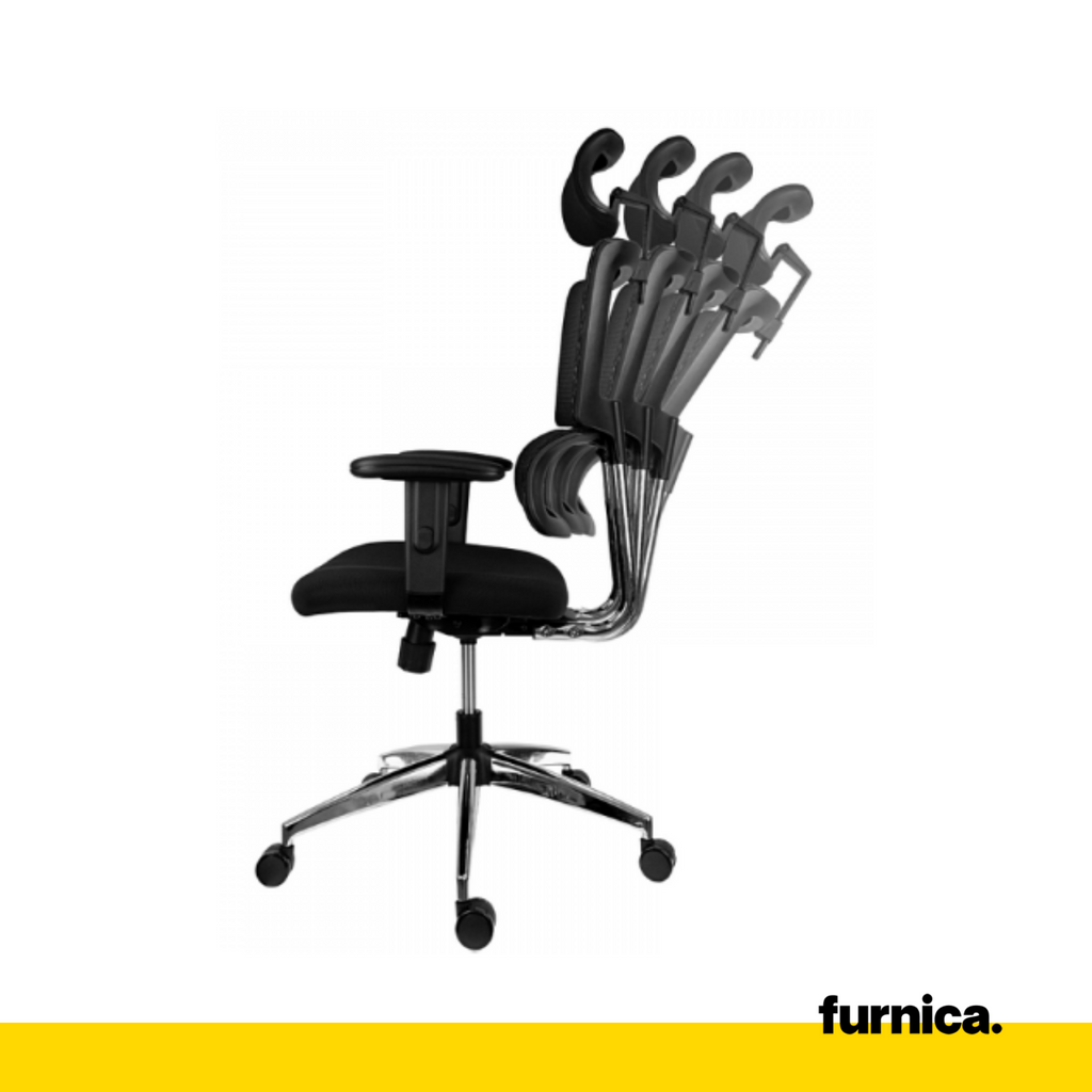 FILIPPO I - Kancelářská židle potažená vysoce kvalitním mikrosíťovým materiálem - černá H134cm W64cm