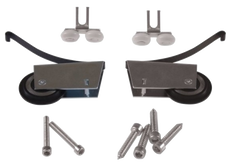 Sada 2 symetrických horních vodítek + 2 spodní kola + 6 šroubů (bez rukojeti Noah)