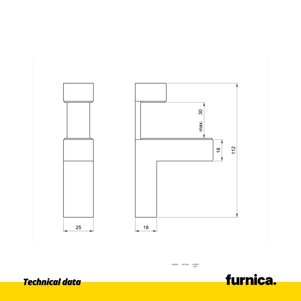 Držák na sklo a talíře ve tvaru L III - nerezová ocel