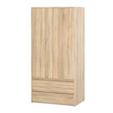 JOELLE - Skříň se 2 dveřmi a 2 zásuvkami - Sonoma dub - Výška 180 cm, šířka 90 cm, hloubka 50 cm
