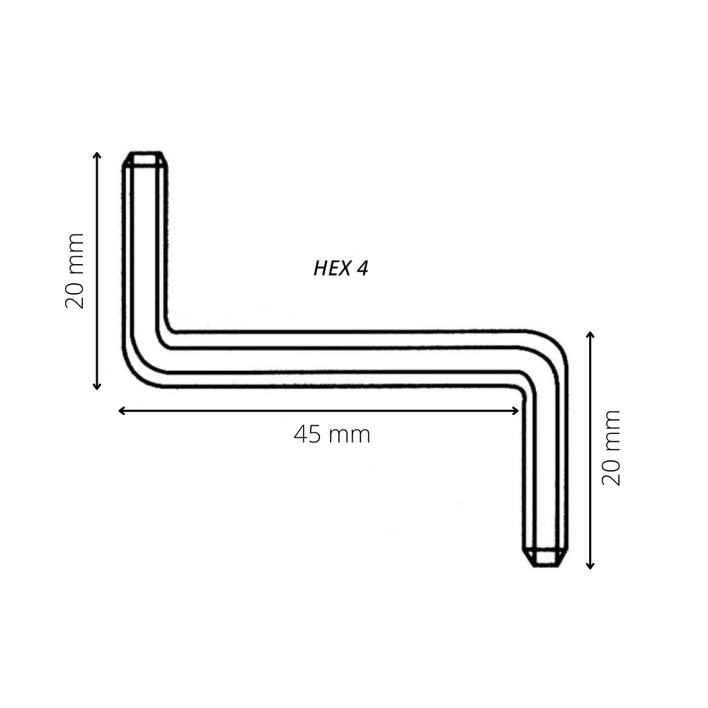 Hex 4 "Z" klíč bílý zinek