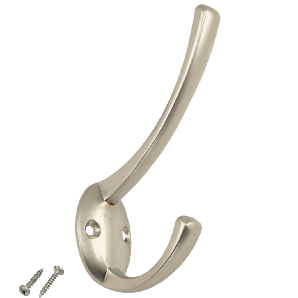 Dvojitý háček na klobouky a kabáty - 108 mm - satén