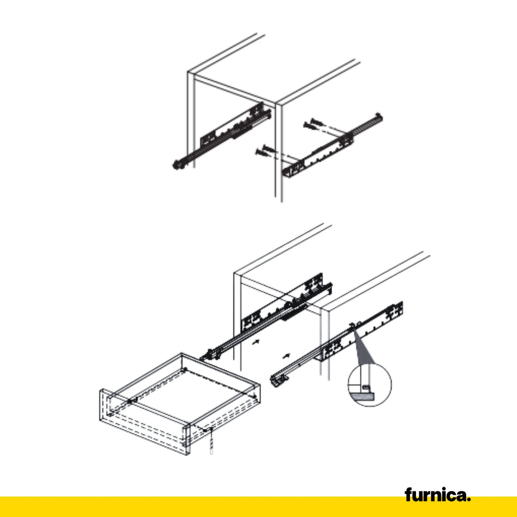 Soft-Close skryté podložky pro zásuvky ECO - 550mm