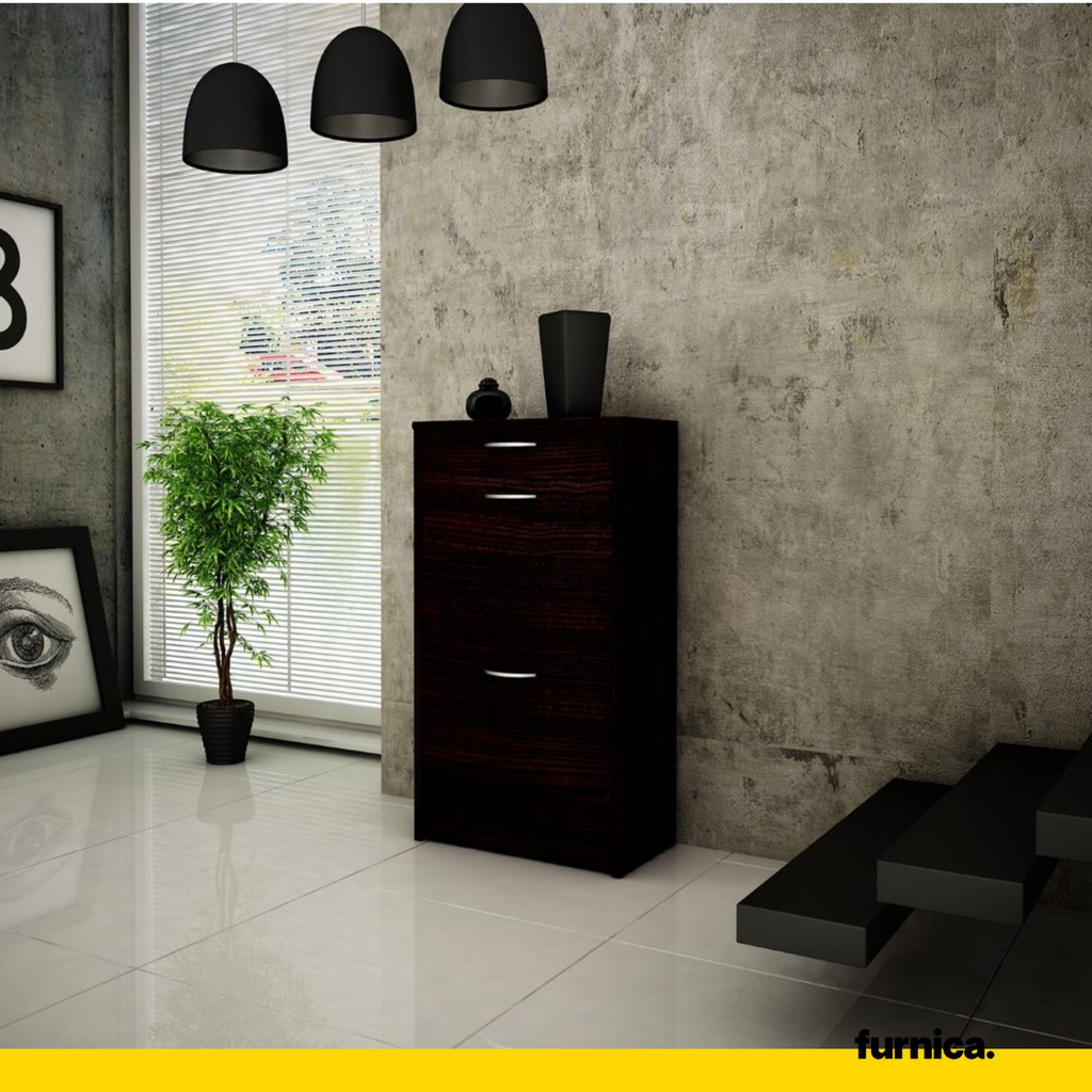 JULIA - Botník na boty s 1 šuplíkem a 2 úložnými poličkami - Wenge H92cm W50cm D28cm