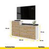 GABRIEL - Komoda se 10 šuplíky (6+4) - Skříň na oblečení do ložnice - Bílý mat / Wotan dub H92/70cm Š160cm H33cm