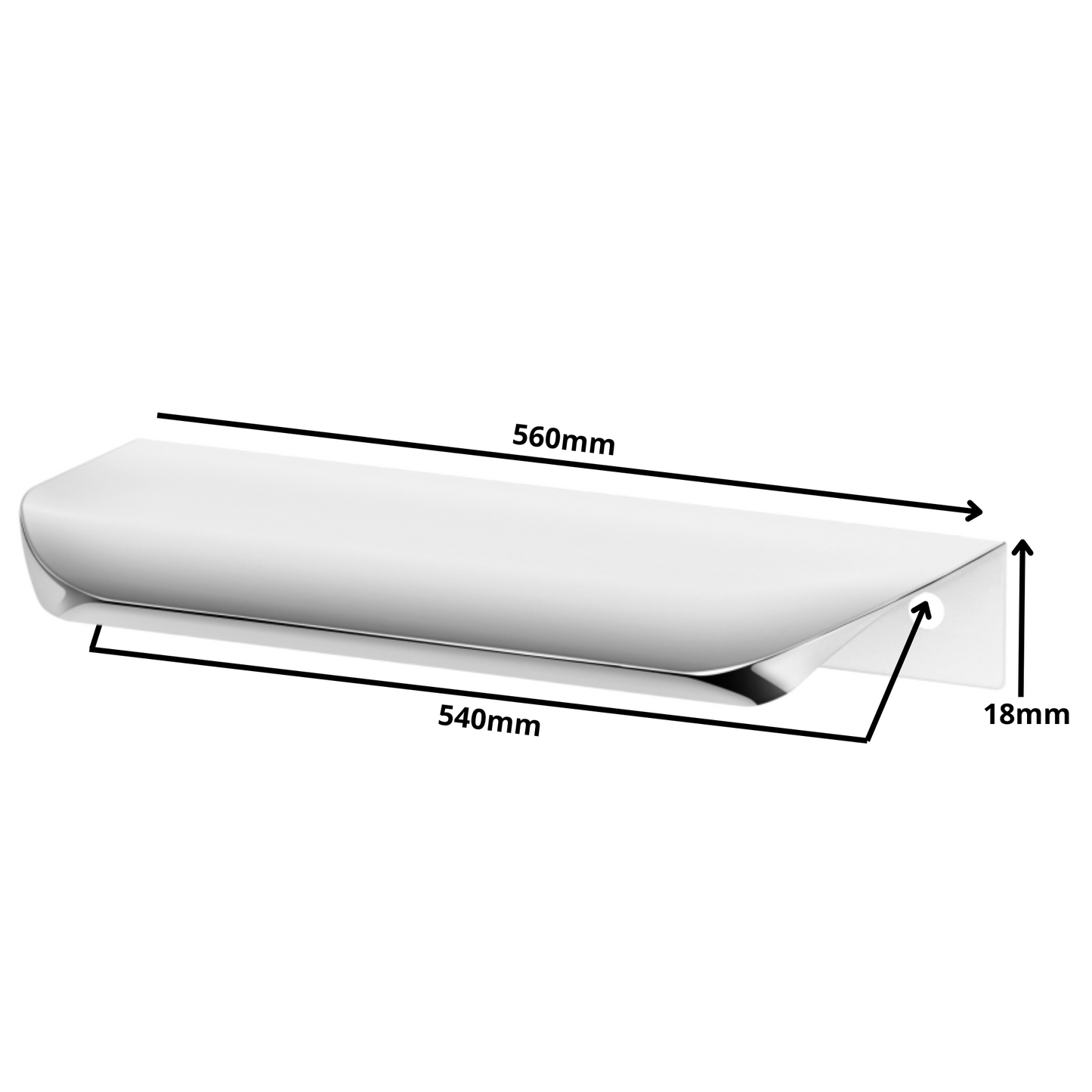 Profilová rukojeť Edge Grip UA02 540 mm (celková délka 560 mm) - elektrolyticky leštěná