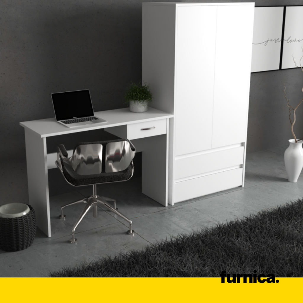 LEON - Počítačový stůl s 1 šuplíkem V75cm Š100cm H40cm - Bílý matný