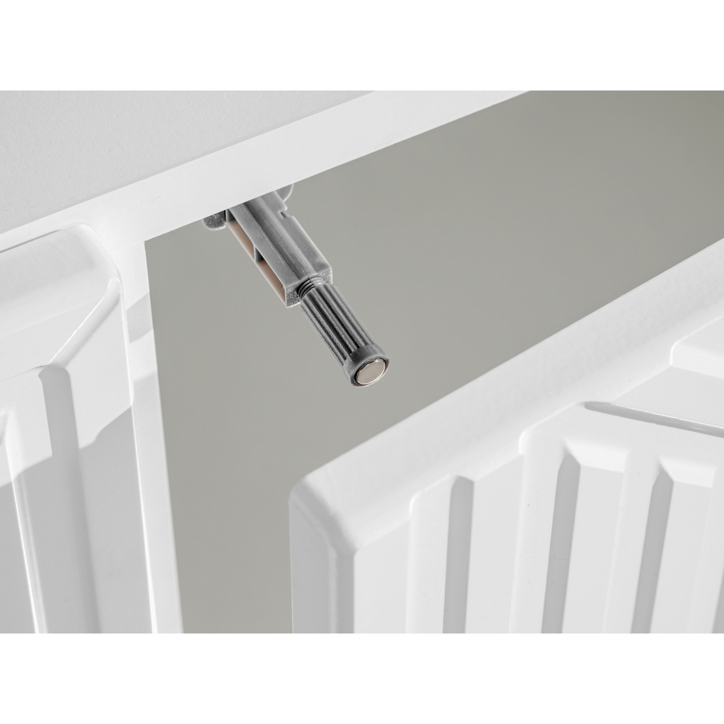 PYRAMIDA - Kredenc s předními/dveřními panely z 3D frézovaného MDF - Matně bílá