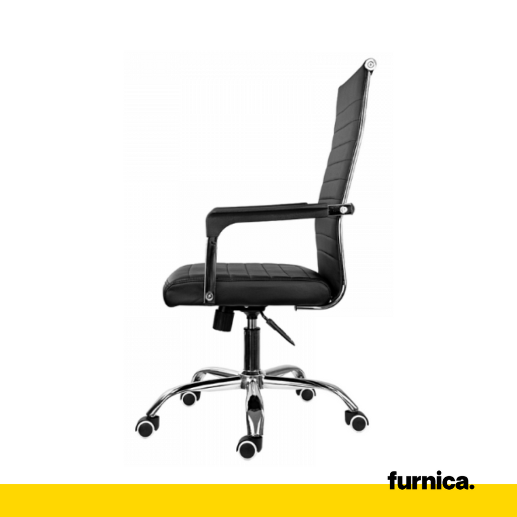 NICOLA - Kancelářská židle potažená vysoce kvalitní ekokoží - černá H115cm W64cm