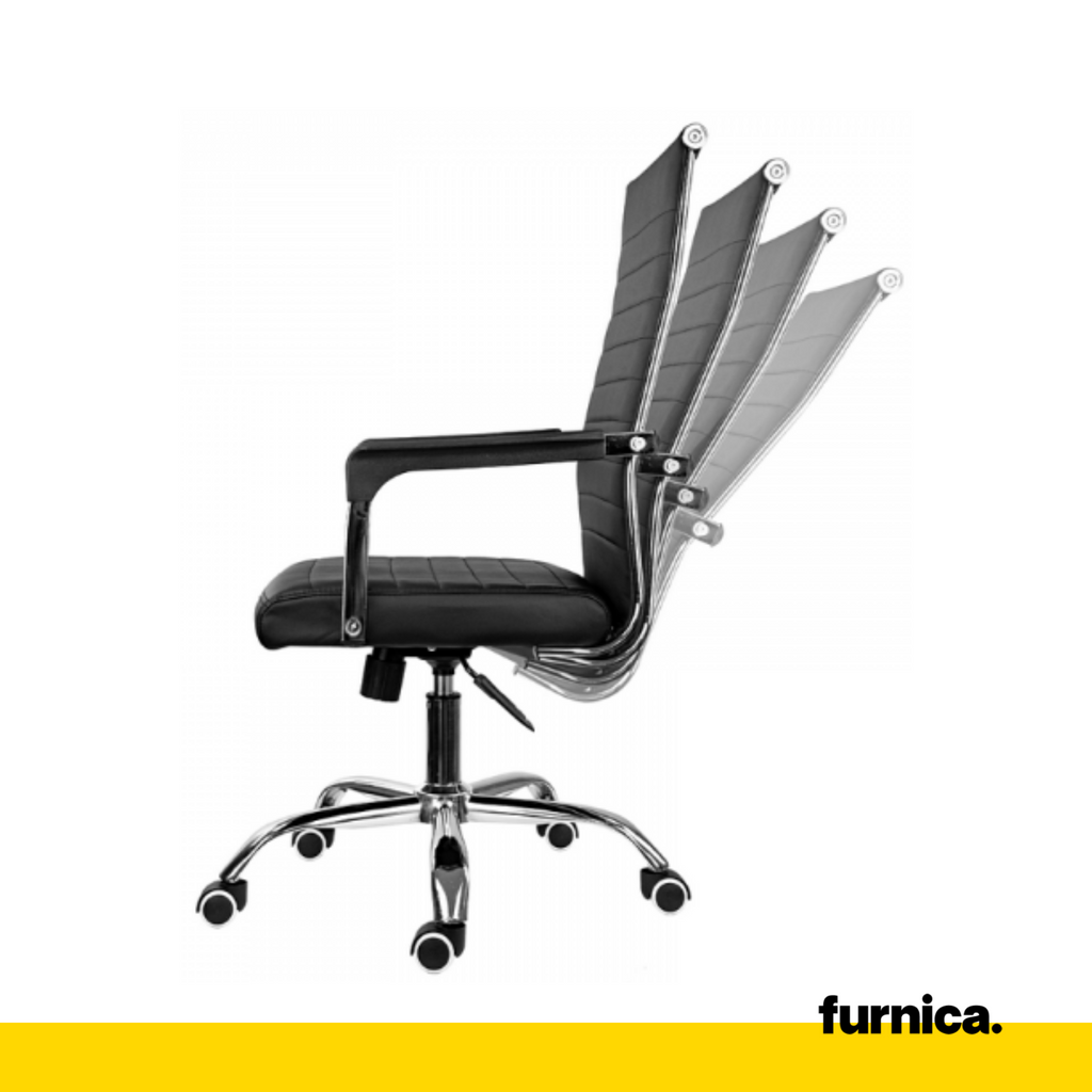 NICOLA - Kancelářská židle potažená vysoce kvalitní ekokoží - černá H115cm W64cm