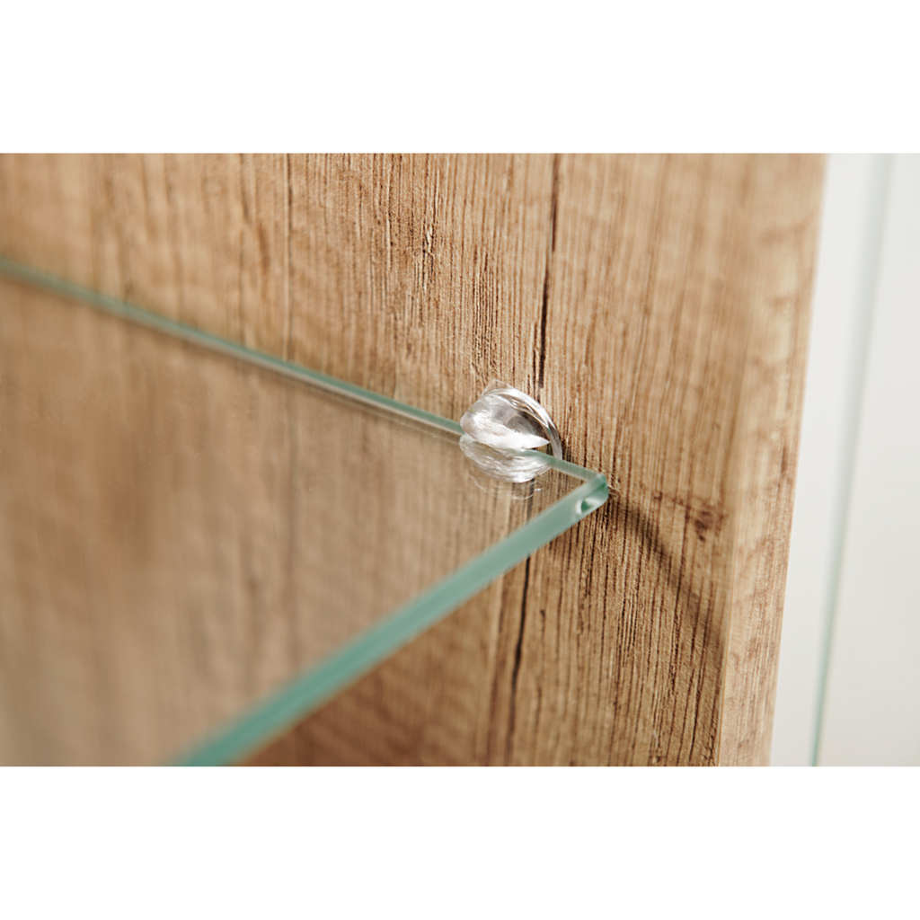 Stěnná jednotka SAALA - sada nábytku do obývacího pokoje - Monument Oak / bílý lesk